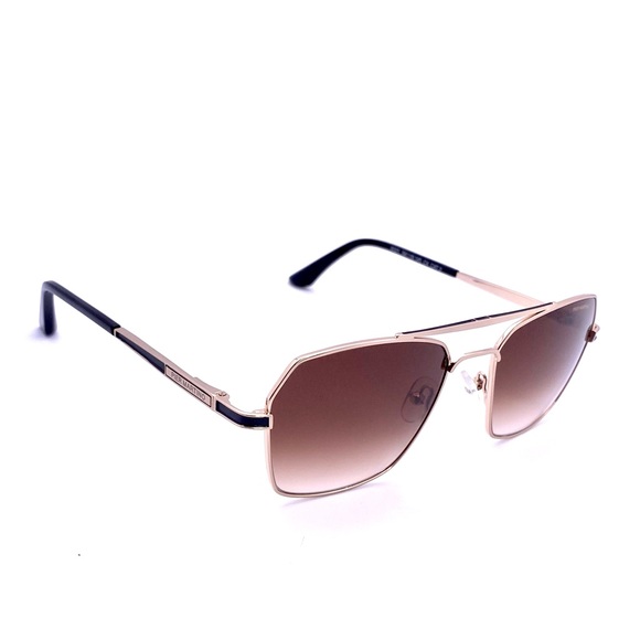 Men’s Aviator Matt Gold Metal Sunglasses Brown Lens By Pier Martino Italy - Picture 3 of 10